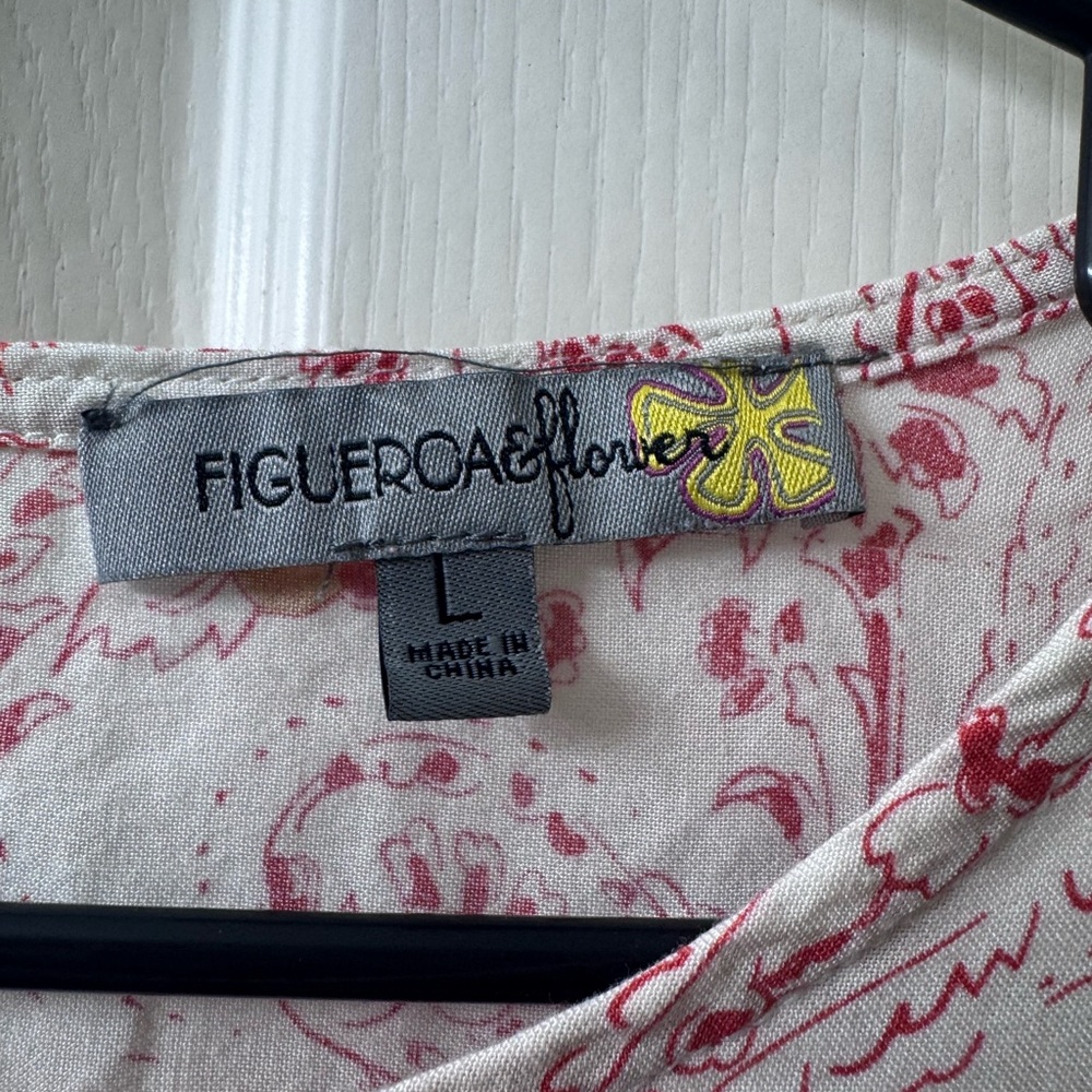 Figueroa & Flower Red Floral Blouse